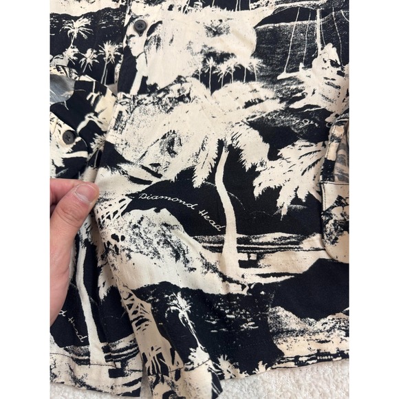 All Saints Black and Cream Casual Button Down Shirt - Picture 3 of 6